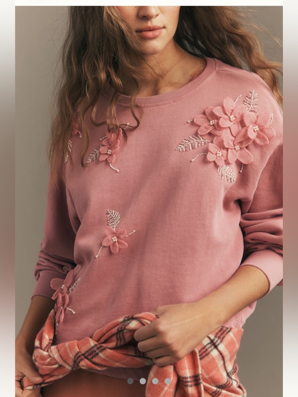 Anthropologie crew neck embellished sweatshirt